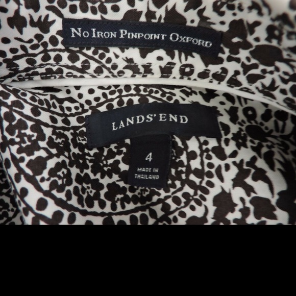 Lands End Brown Paisley Shirt - Picture 7 of 8